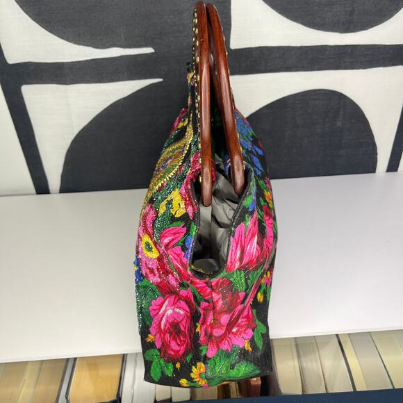 Isabella Fiore Virgin Mary Lady of Guadalupe Embroidered Beaded Bag Religious - Picture 8 of 12